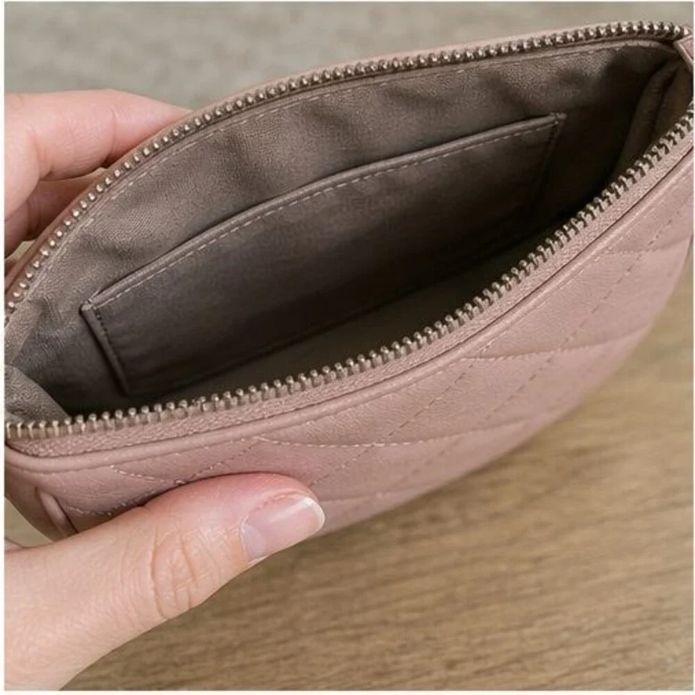 Blush Quilted Crossbody Bag